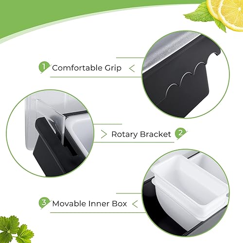 Vista 35 de Bandeja dispensadora de frutas, verduras y condimentos con tapa, estación de decoración para barmanes y servir tacos (1, 5 compartimentos)