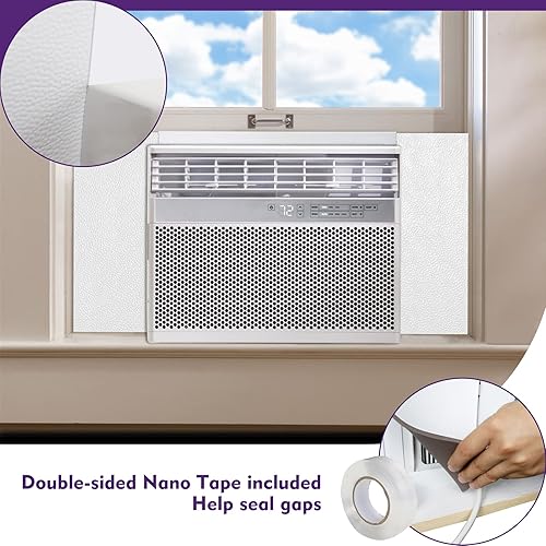 Miniatura 4 de Mxclimate Panel de aislamiento de espuma para aire acondicionado de ventana, 17 pulgadas, buen sellado, paneles laterales de CA, kit de aislamiento