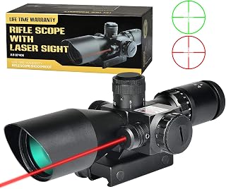 MidTen 2.5-10x40 Red Green Illuminated Mil-dot Scope with Red/Green Laser Combo - Green Lens Color & Mounts