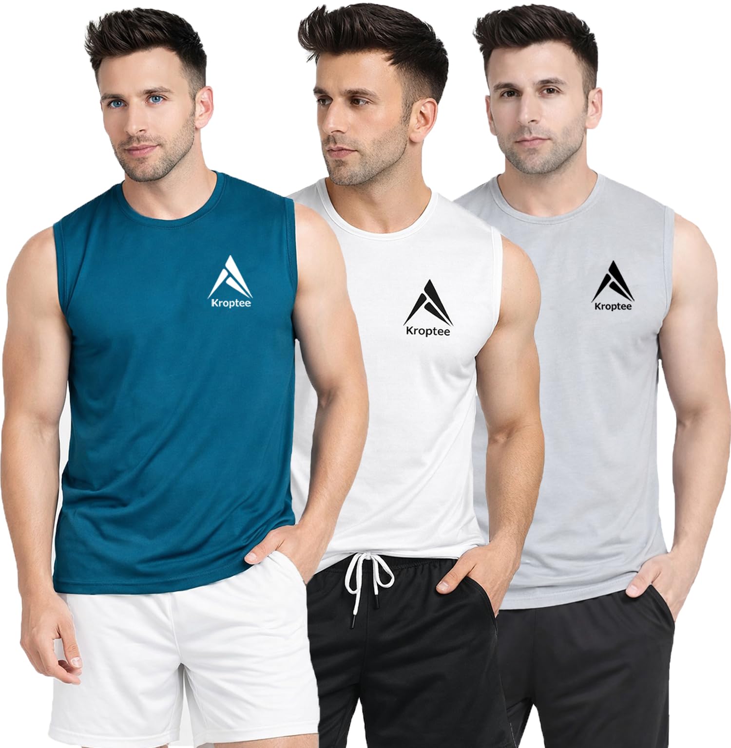 kroptee Stylish Vest for Men | Vest for Boys - Perfect for Gym Workouts,| Men's Tank Top Regular fit|Cotton Combo Pack of 3 Sports Vest-picture-39