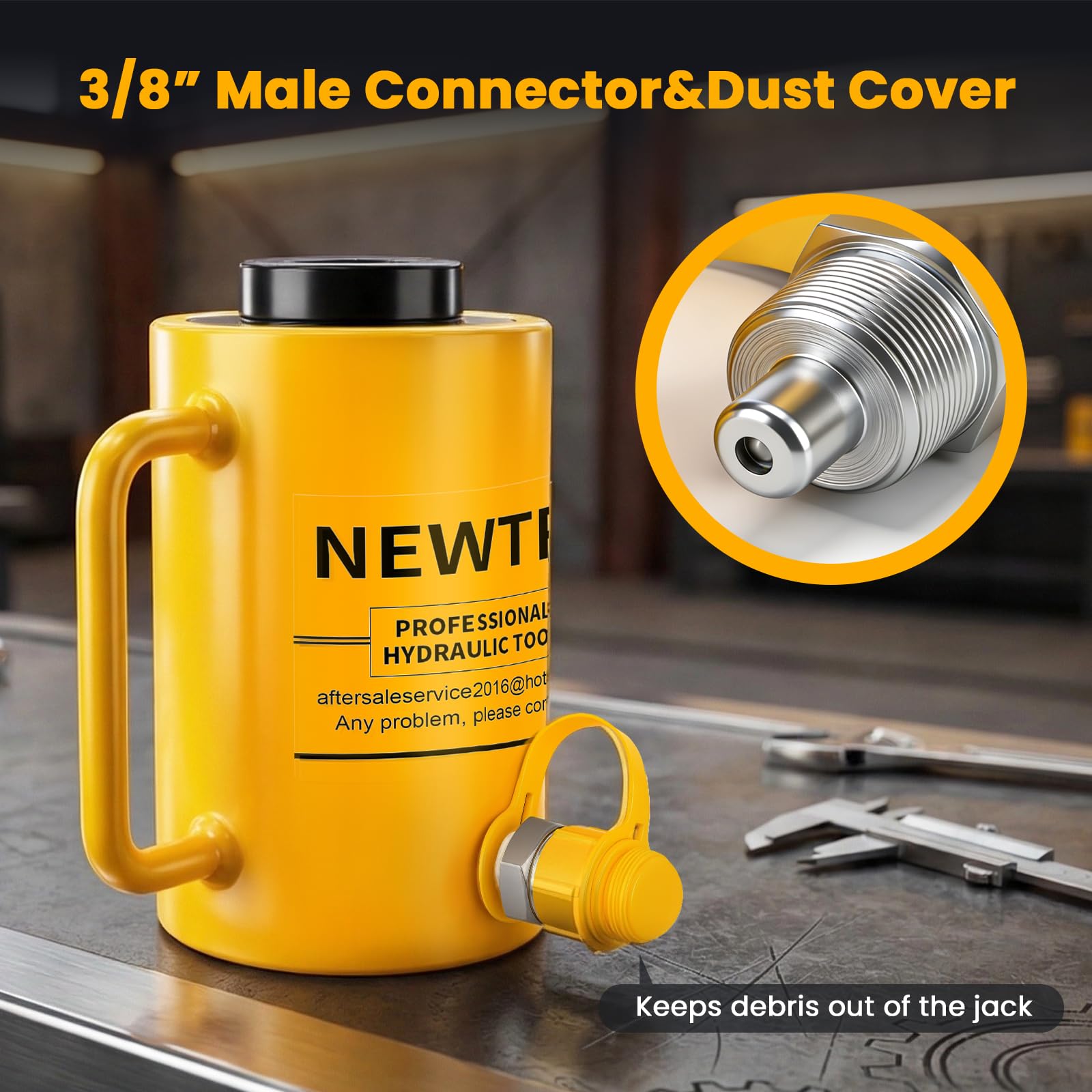 NEWTRY 20T Hydraulic Hollow Jack Cylinder, 2" Stroke Porta Power Ram — Amazon image 5