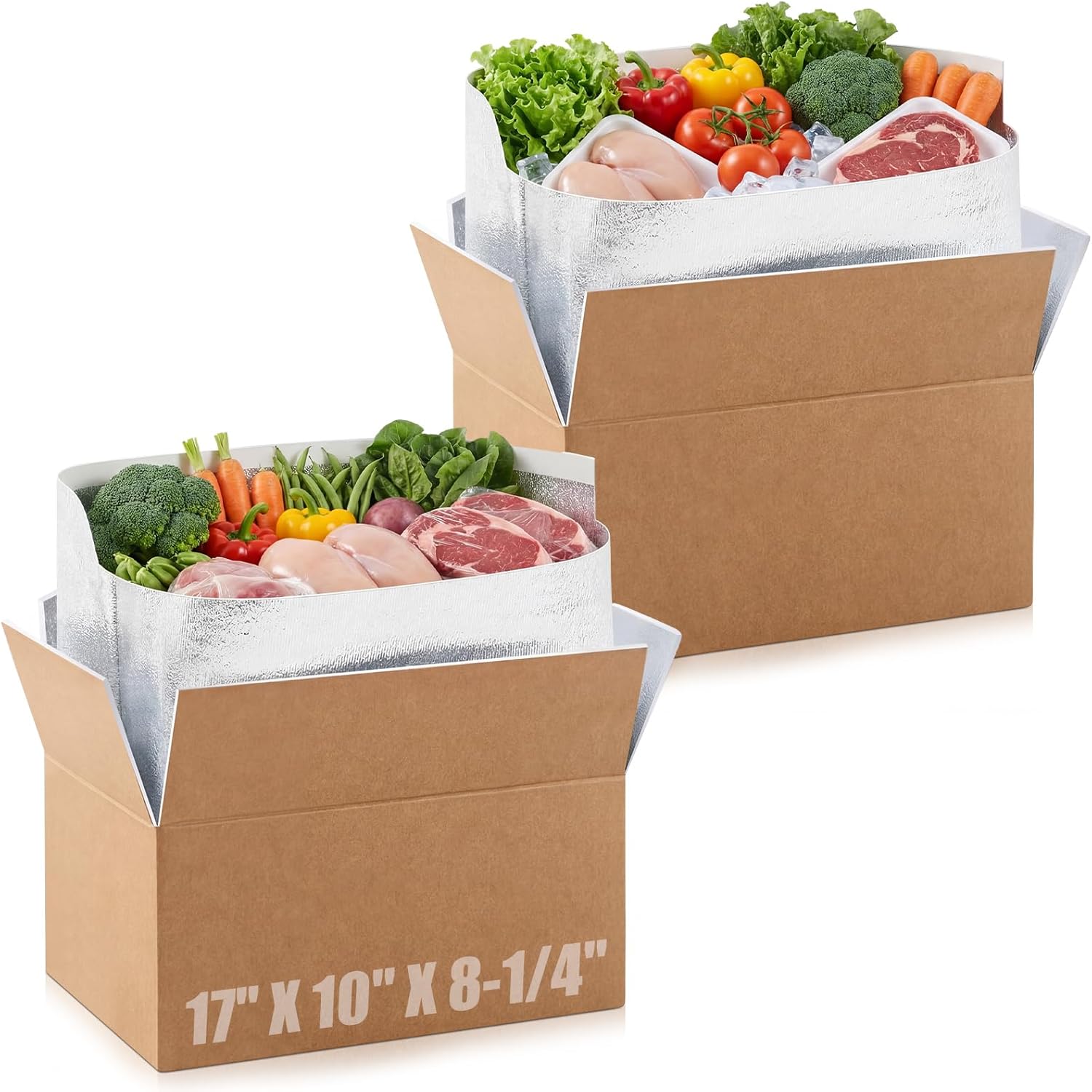 Henoyso 16 Pcs 6.5'' x 6'' x 5'' Small Insulated Cold Shipping Boxes for Frozen Food with Aluminum Foil Liner Insulated Bag Thermal Cooler Cold Pack Boxes for Hot or Fresh Food Mailing Packing