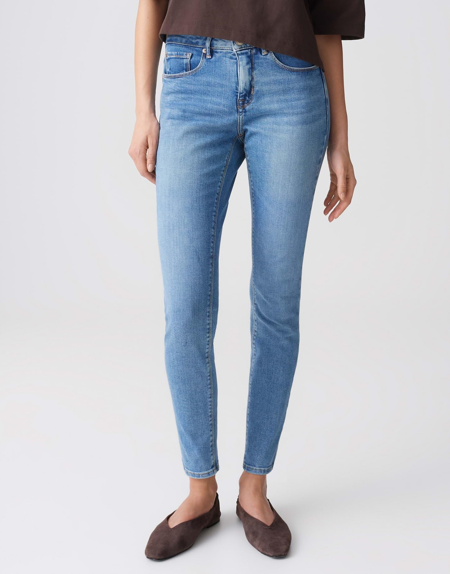 OPUS Damen Skinny | Skinny Jeans ELMA Ocean Blue Low Rise mit Stretch-Anteil