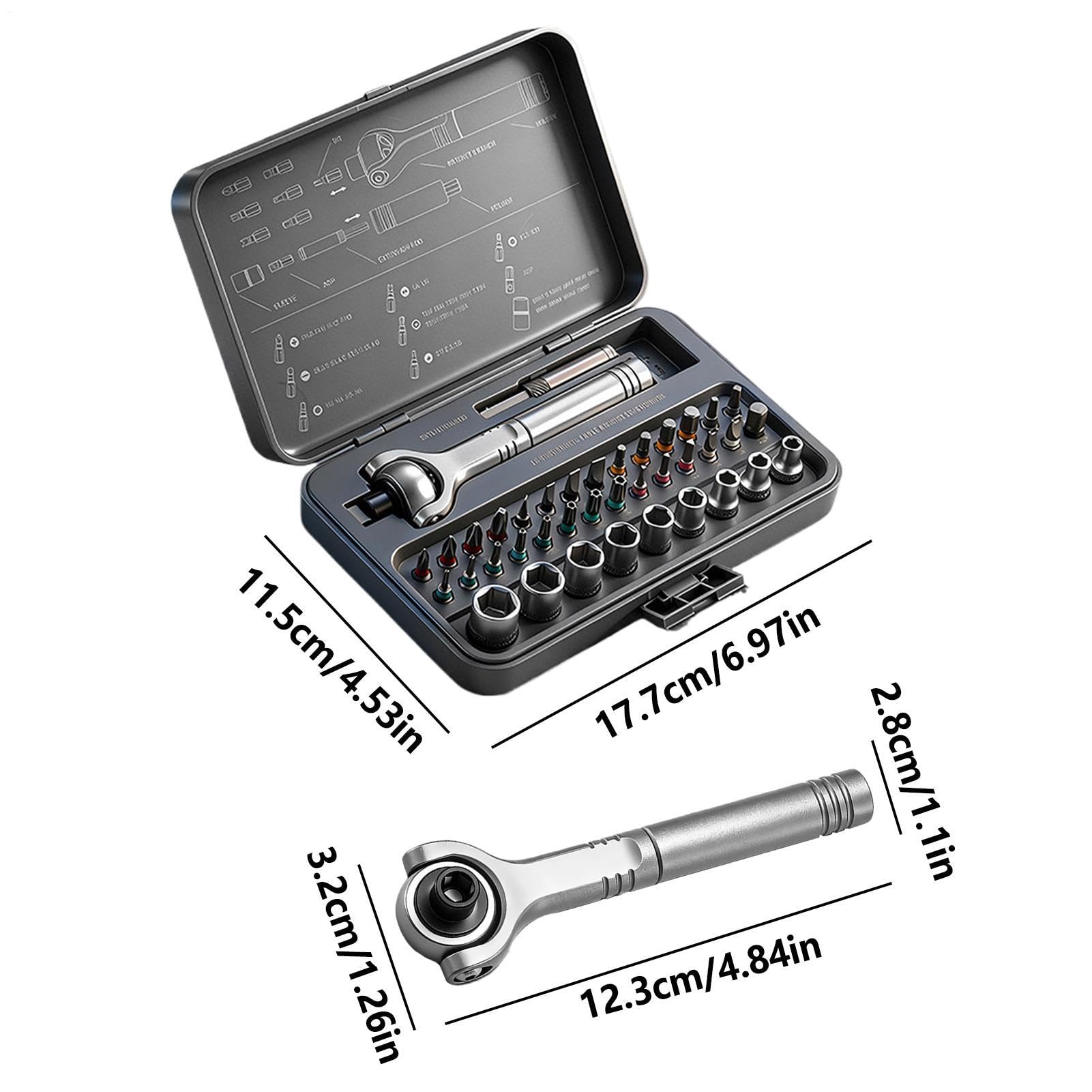 Cacciavite a Cricchetto Magnetico Kit di Attrezzi per Elettronica 40 in 1 | Cacciavite di Precisione con Manico Rimovibile per Smartphone Tablet PC Computer Orologi Occhiali