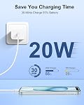 USB C Bloc du chargeur, 3-Pack 20W USBC Adaptateur de puissance Wall Charger Plug Cube de type C Brick charge rapide, pour iPhone 17 16 15 14 13 12 11 Pro Max iPad Galaxy Pixel Android, pour usage familial, Support PD/PPS
