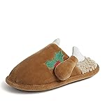 Dearfoams Unisex Matching Family Holiday Christmas Reindeer & Turkey Scuff