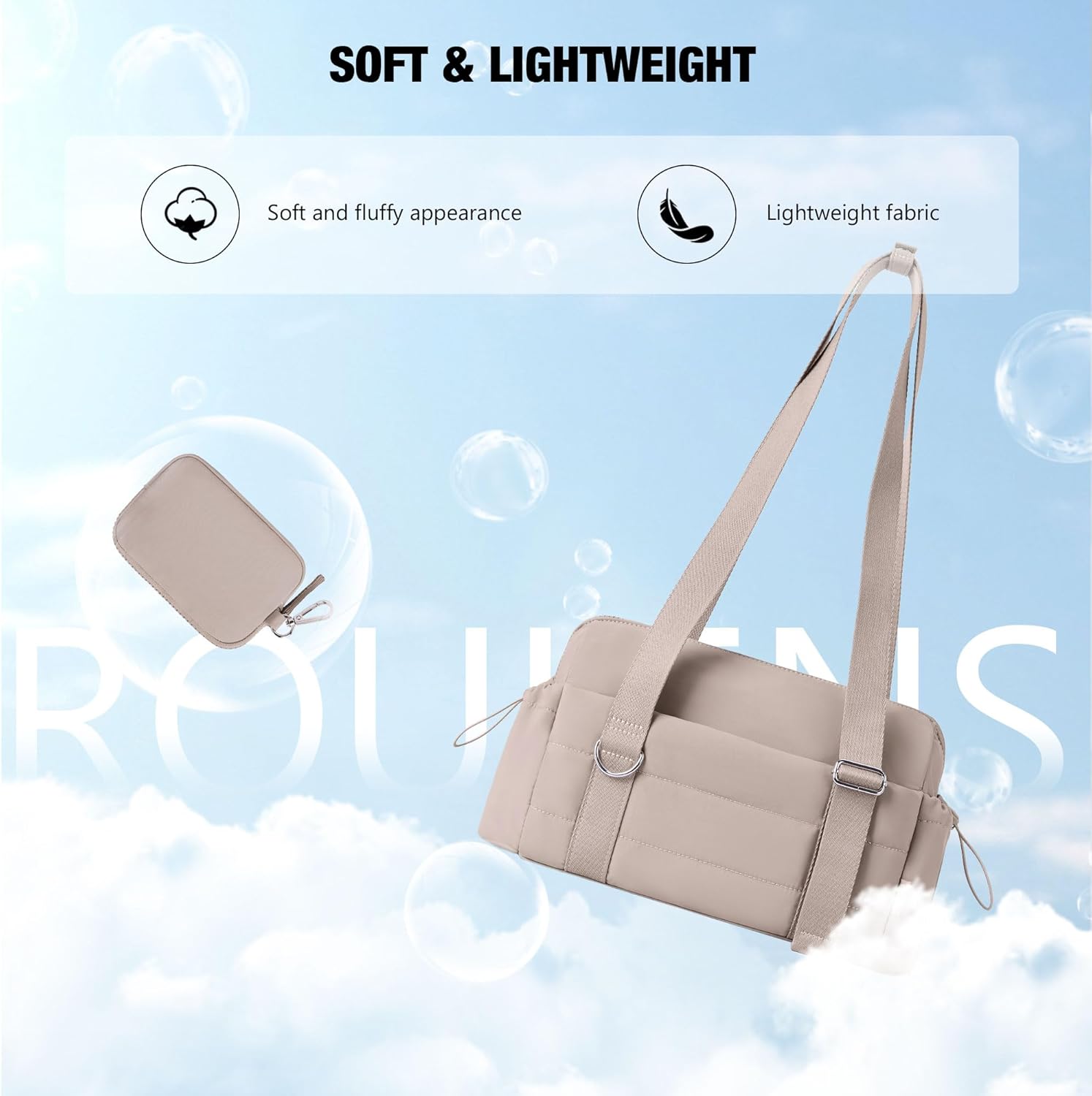 ROULENS Small Gym Bag for Women 2 Set Mini Gym Duffle Bag with Wet Compartment and Coin Wallet, Gym Tote Bag for Workout/Sport/Travel - Image 6