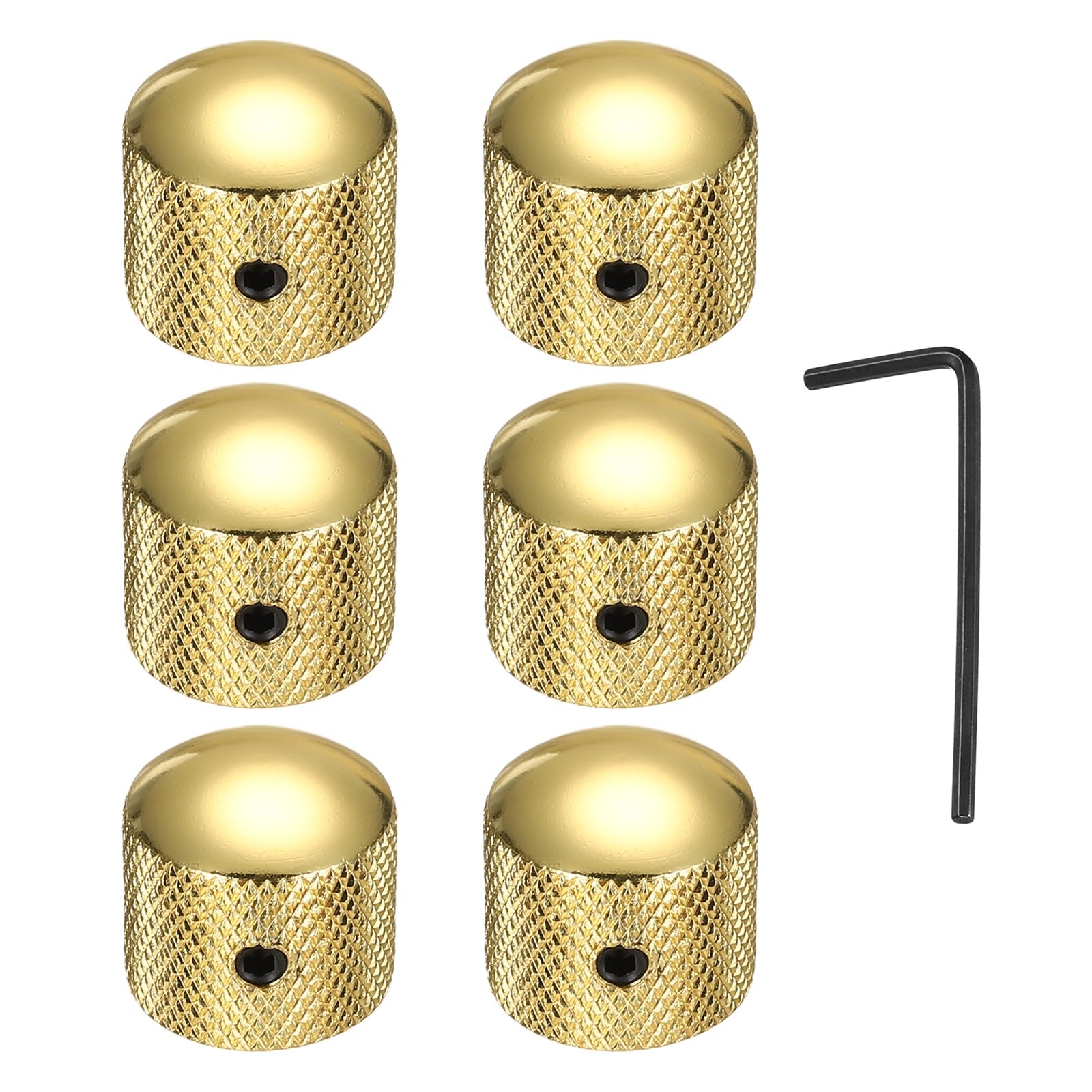 Boutons de guitare en métal 6.35mm dorés avec clé de serrage lot de 6