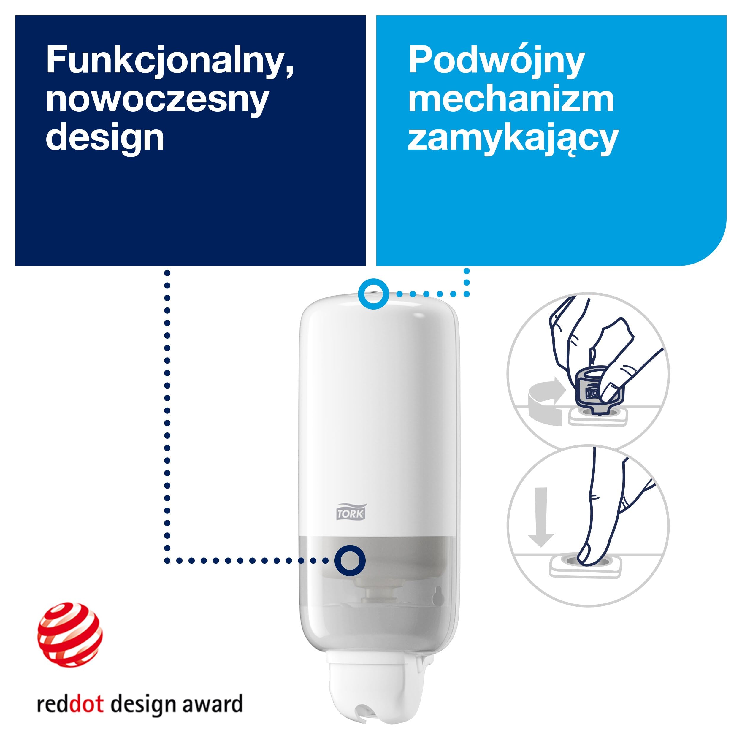 Tork dozownik do mydła w płynie i sprayu, biały, S1/11, linia Elevation, 560000