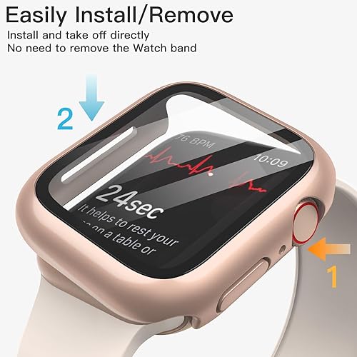 Vista 17 de JETech Funda con protector de pantalla para Apple Watch SE 3/2/1 (2025/2022/2020)/Series 6 5 4 de 1.732 pulgadas, cubierta protectora total