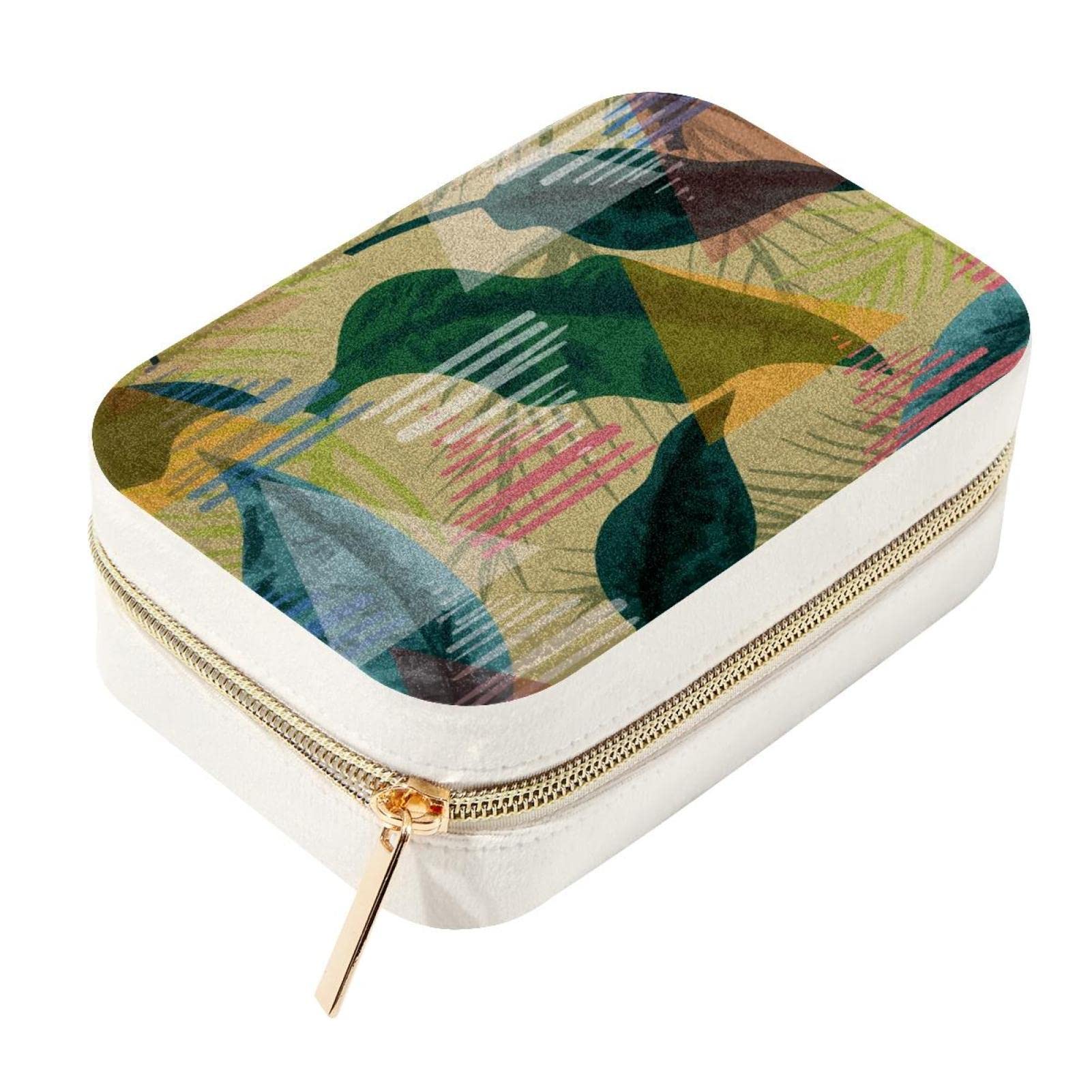 Bolso de joyería Leaf de terciopelo selecto, caja decorativa y cierre de metal resistente