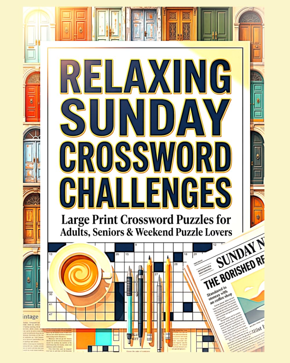 RELAXING SUNDAY CROSSWORD CHALLENGES: Large Print Crossword Puzzles for Adults, Seniors & Weekend Puzzle Lovers