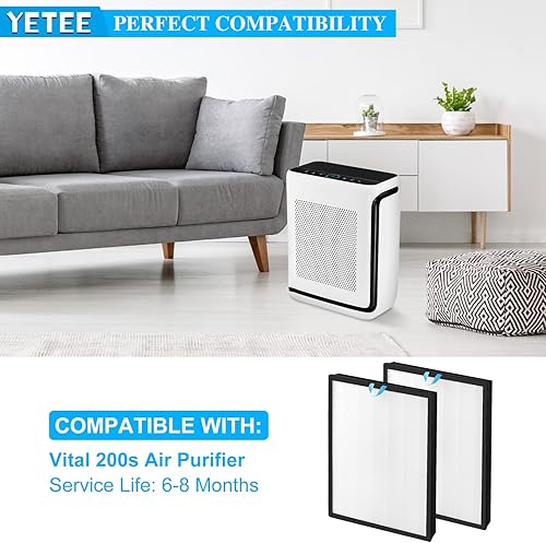 Miniatura 2 de Paquete de 2 filtros de repuesto Vital 200S compatibles con purificador de aire Levoit Vital 200S, repuesto de filtro HEPA inteligente H13, número