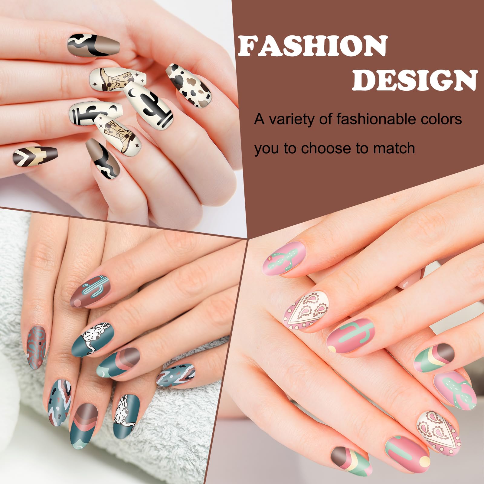 PH PandaHall Wild West Nail Stamping Plates – 3 Stück Mit 88 Western-Motiven Für Nageldesign
