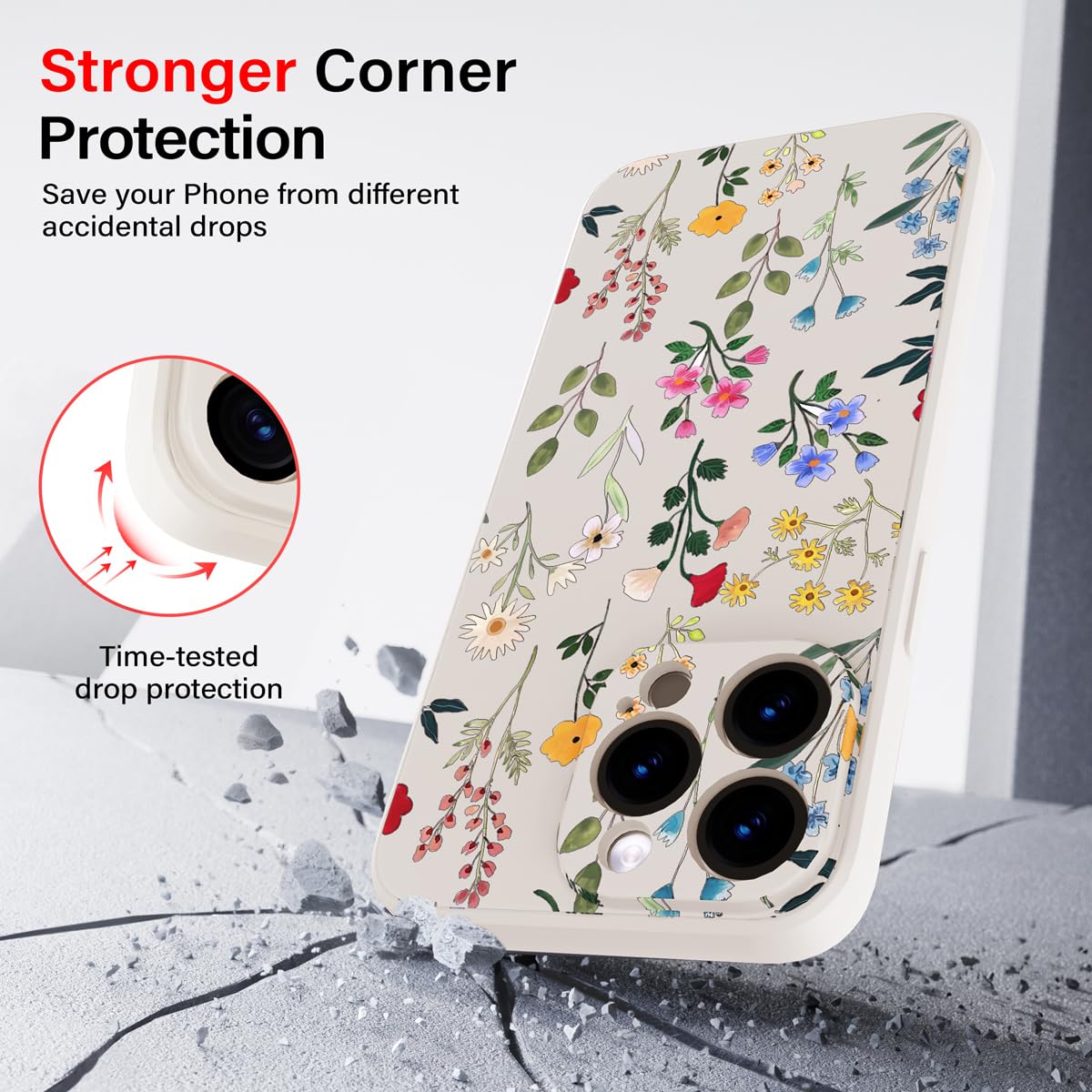 YUXING Silicone Cover per Xiaomi Redmi Note 15 5G/Poco M8 5G - Moda Modello Carino Custodia Design Sottile Slim Cover Antiurto, Antiscivolo Elegante, Protezione Totale (Floral,White)