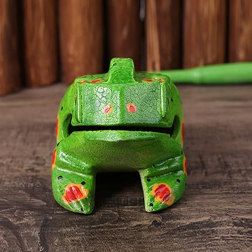 Miniatura 9 de 3.5" Instrumento de escofina de madera de rana Guiro - Percusión Musical Tone Block Craft (azul)