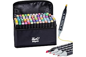Alcohol Brush Markers - 80-Color Dual Tip Art Brush Set