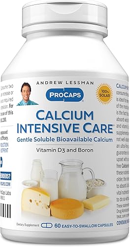 ANDREW LESSMAN Calcio Intensive Care - 60 Cápsulas - Mantiene los tejidos óseos y esqueléticos saludables. Vitamina D, boro. Polvo ultrafino,