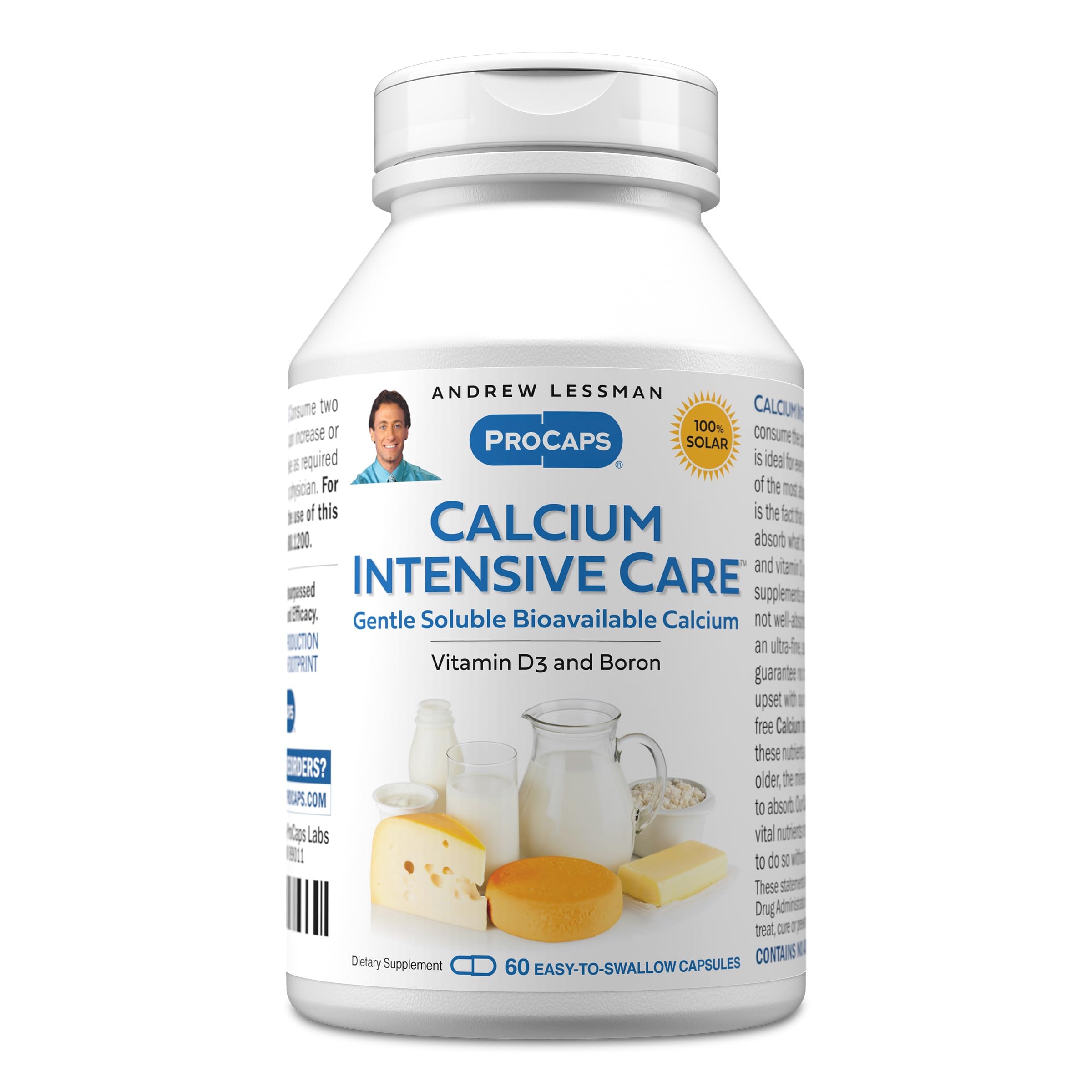 ANDREW LESSMAN Suplemento de Cálcio com vitamina D3 e boro — 60 cápsulas