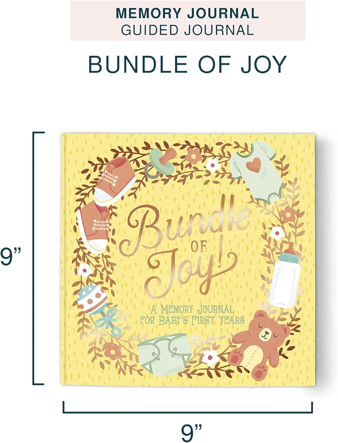 Baby's First Years Guided Journal by Studio Oh! - Bundle of Joy - 9" x 9" - Beautifully Illustrated Hardcover Journal with Storage Pockets Creates a Keepsake of Baby's Earliest Years : Baby