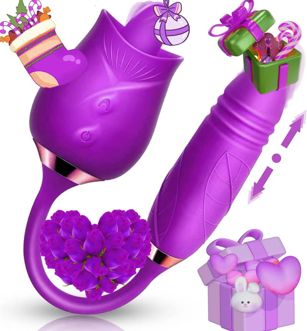 2024 Clitoralis Stimulator for Women Licking Sucking Toy for Woman Rose Shape Toys for Woman Pleasure Couples Gifts Adult Tools Purple CS147