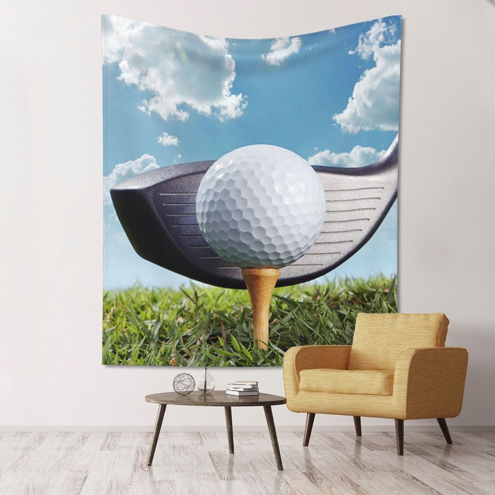 WKSGDSG Large Wall Hanging, Machine Washable Tapestry For Dorm Room, Golf Club, Lightweight Polyester Wall Art For Bedroom Living Room, 152x130cm