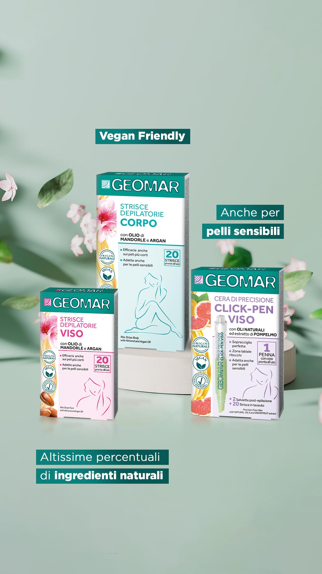 GEOMAR Click-Pen wosk do twarzy z naturalnymi olejkami i ekstraktem z grejpfruta, 95% naturalnego pochodzenia, wyprodukowano we Włoszech, 1 x 3,6 ml