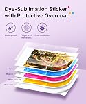 Liene Pearl N200 Pro Refill Kit: 50 Sheets Self-Adhesive Photo Paper & 5 Ribbons for DMP130 Portable Photo Printer. Waterproof, Instant Stick. Ideal for Scrapbooking.