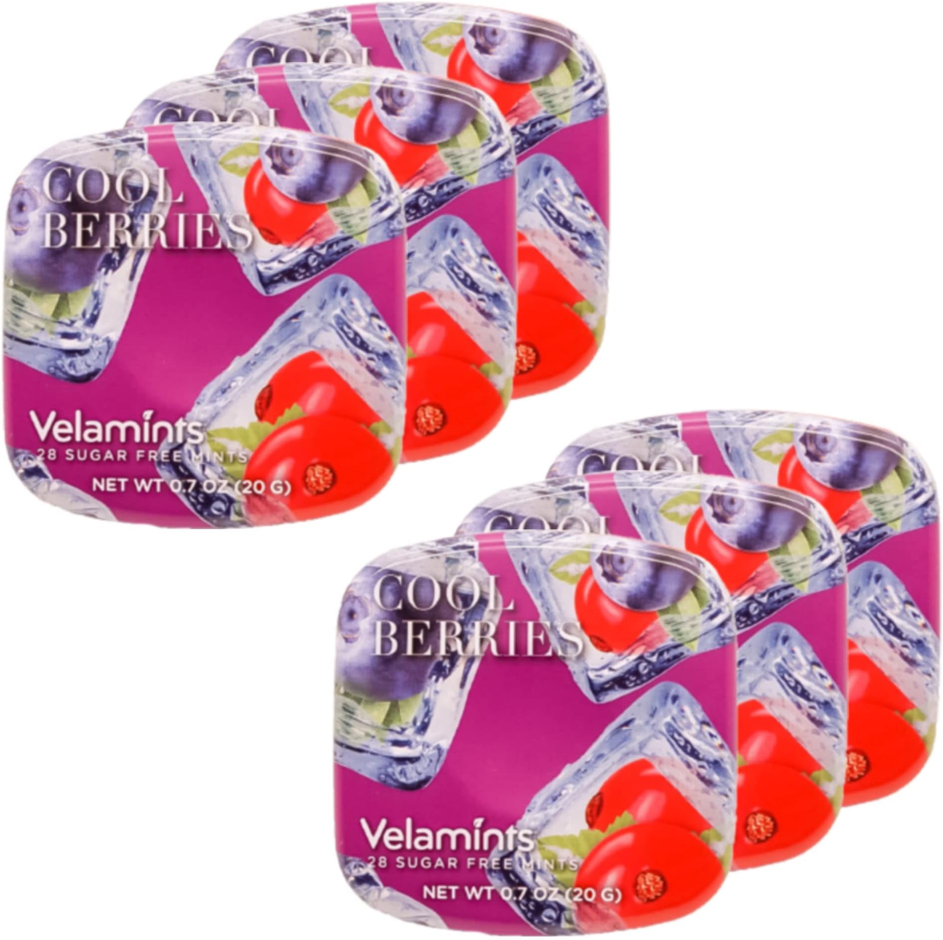 Sugar Free Mints Expressions - Aspartame-Free Sweetened with Stevia, 20 Gram (Pack of 6) (Cool Berries)