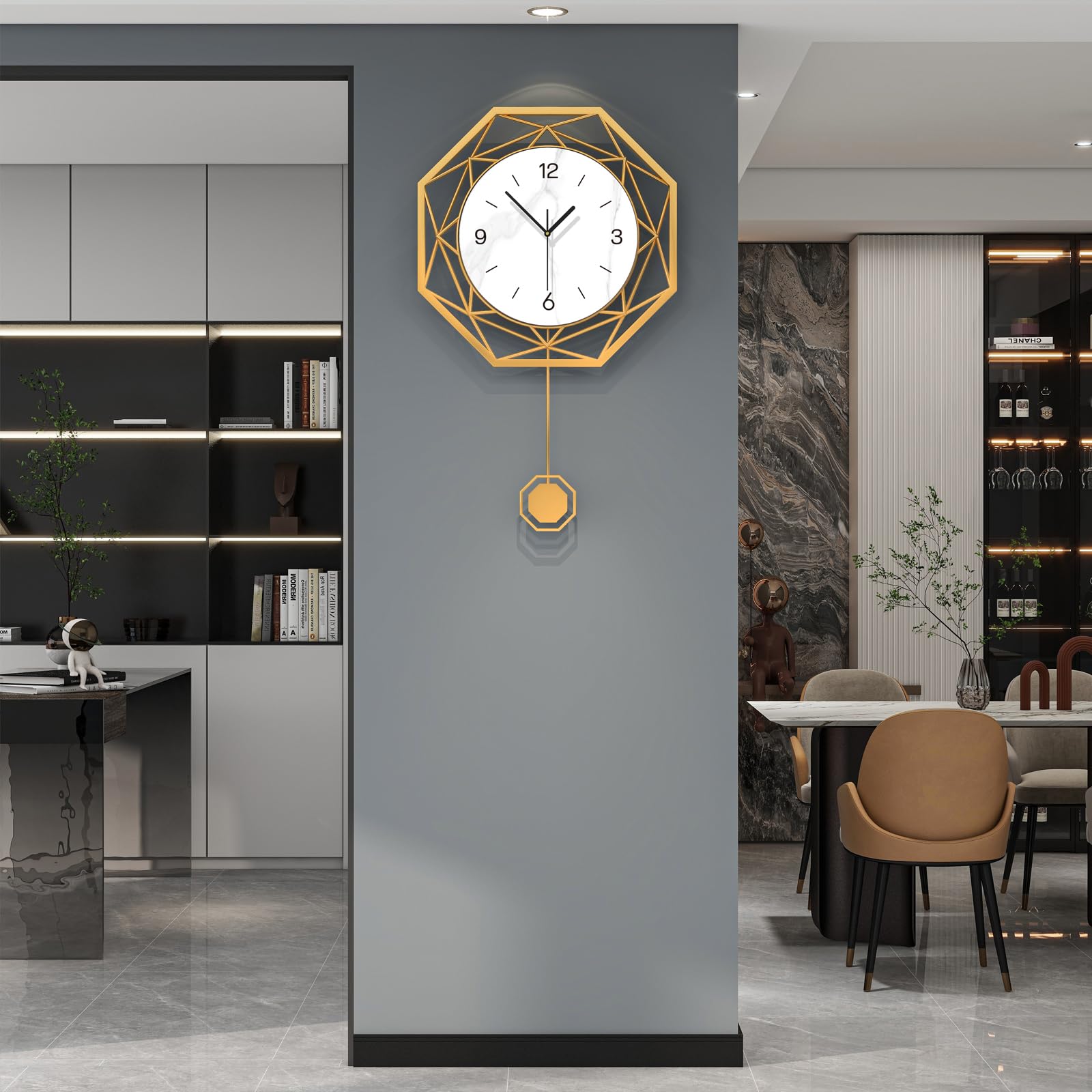 Horloge murale moderne et silencieuse pour cuisine et bureau