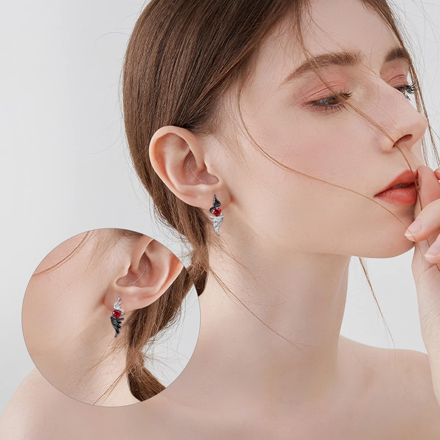 Angel Devil Earrings Sterling Silver Demon Angel Wings Drop Earrings Birthday Valentine's Day Jewelry Gifts for Women - Image 6