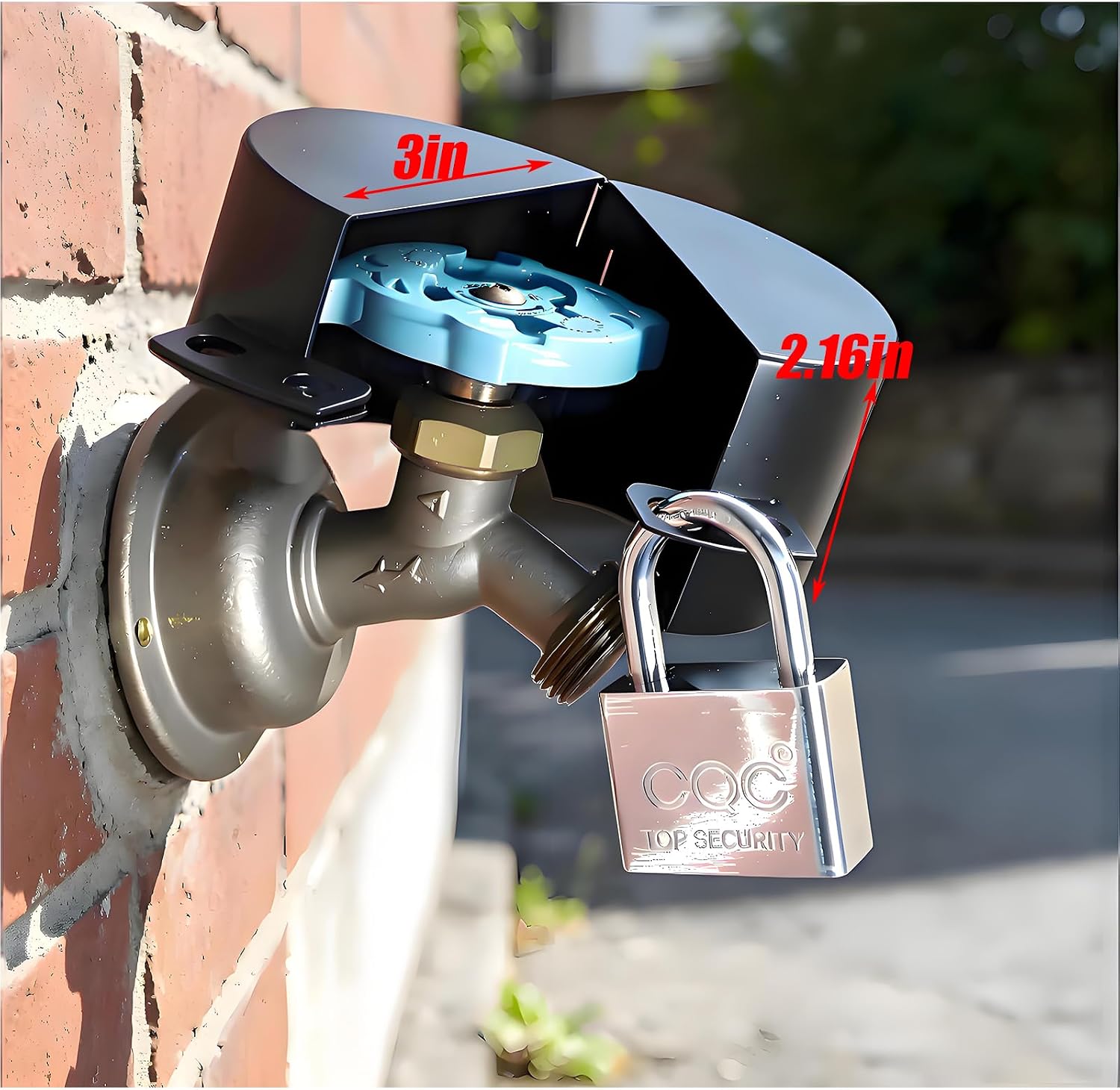 Gate Valve Locking Device Metal Black, no Installation Required, Can Prevent Water Theft and Unauthorized Use - External Hose Lock Faucet