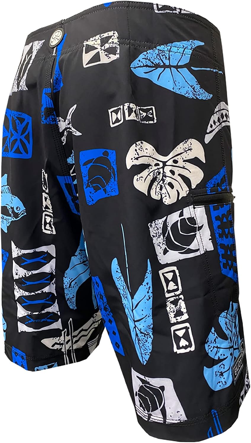 Hawaiian Island Creations (HIC) 19" Mahi Mahi Palms 8 Way Stretch Boardshorts