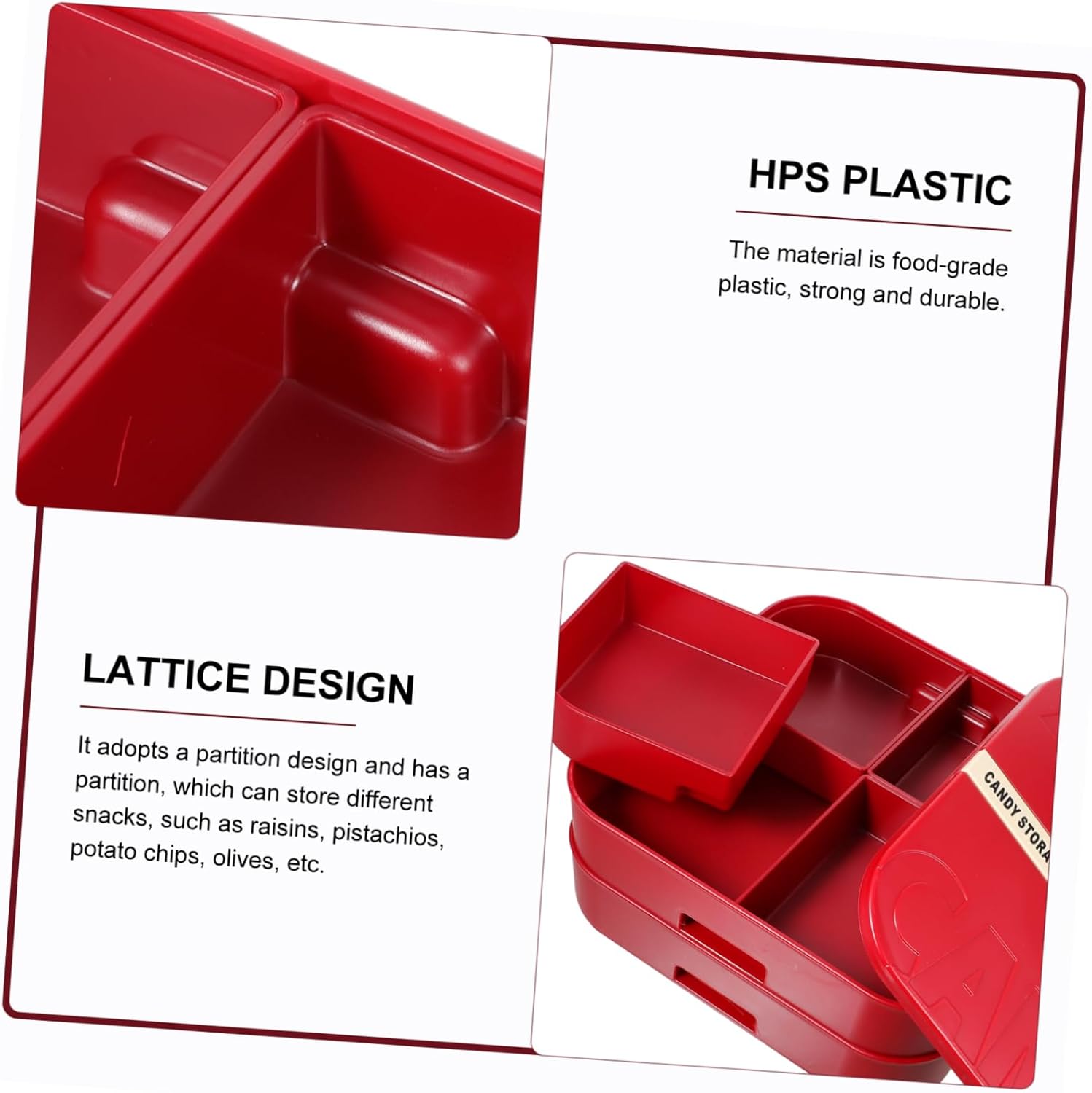 PRETYZOOM Delicate Candy Storage Case Cover Multi Snack Box for and Treats for Organizing Dried Fruits and Snacks Kitchen Living Room