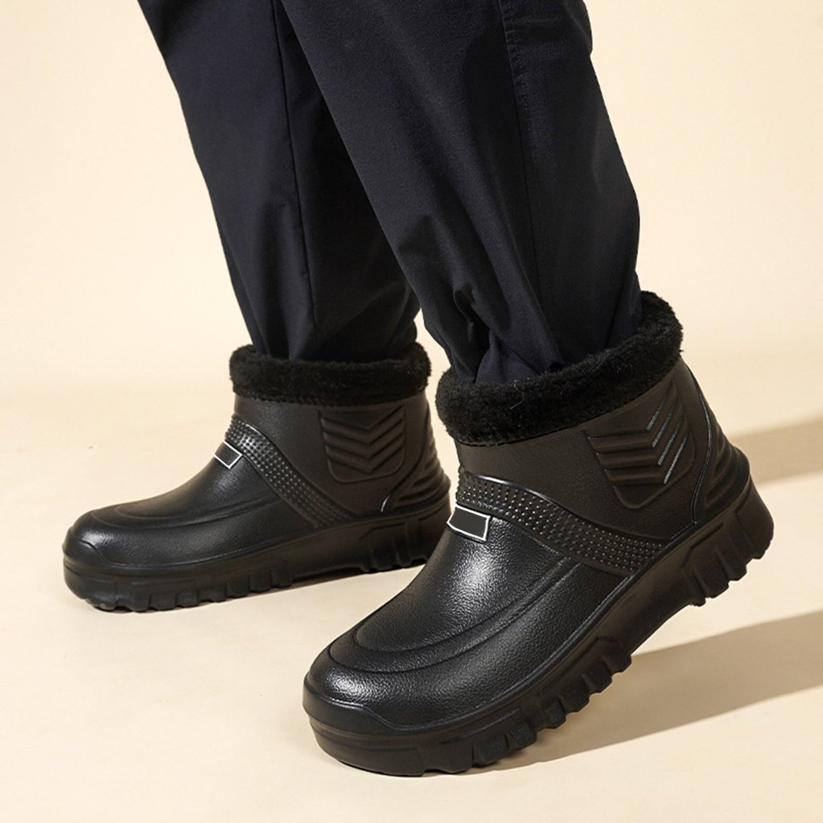 Botas de goma para hombre, impermeables, botines de goma, forradas, botas de lluvia, botas de lluvia, botas de goma cortas, botas de goma antideslizantes, botas de lluvia, botas de lluvia