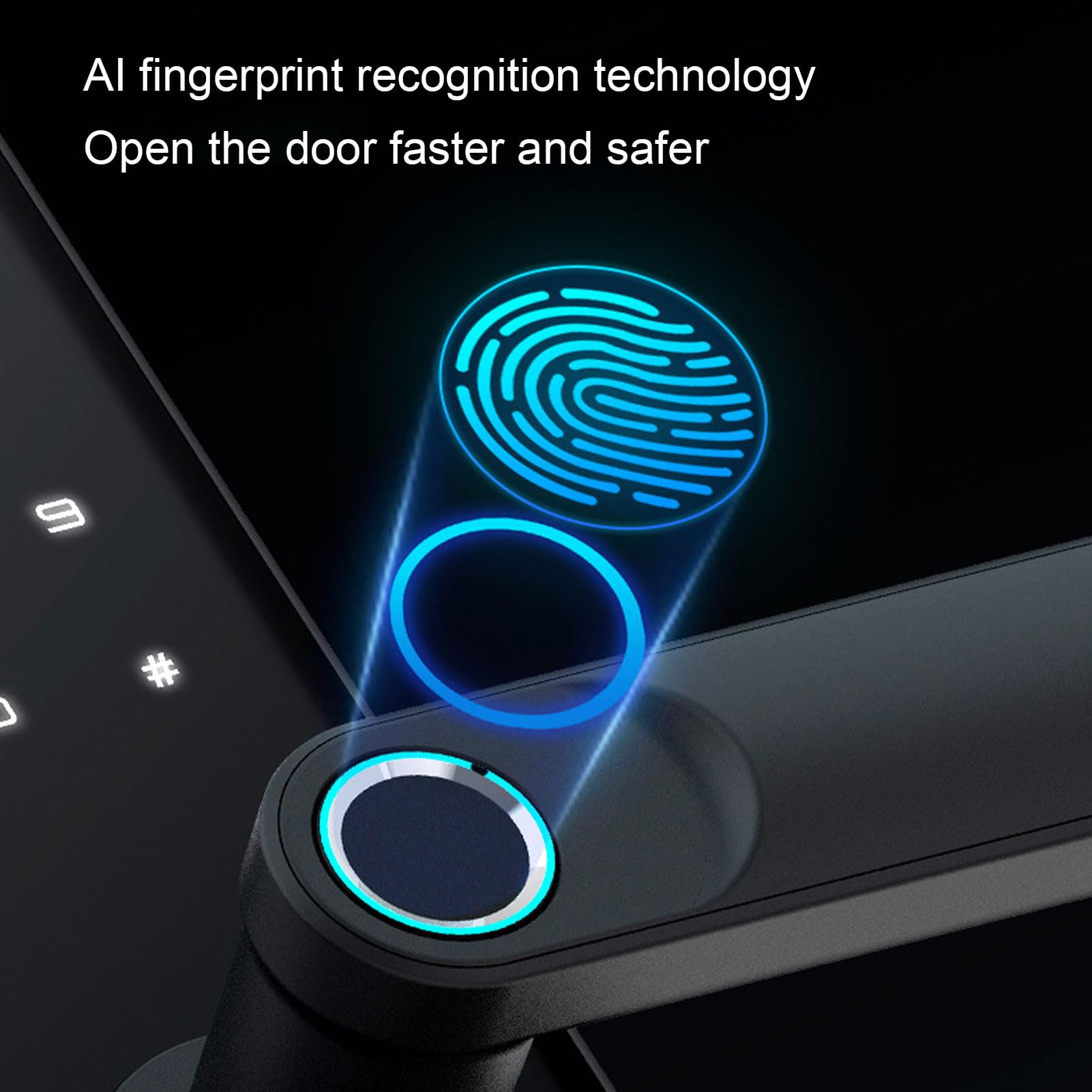 Cerradura de Puerta con Huella Dactilar, Tarjeta de Contraseña y Desbloqueo Mediante Aplicación, Cerradura Digital Inteligente sin Llave, Tecnología Biométrica