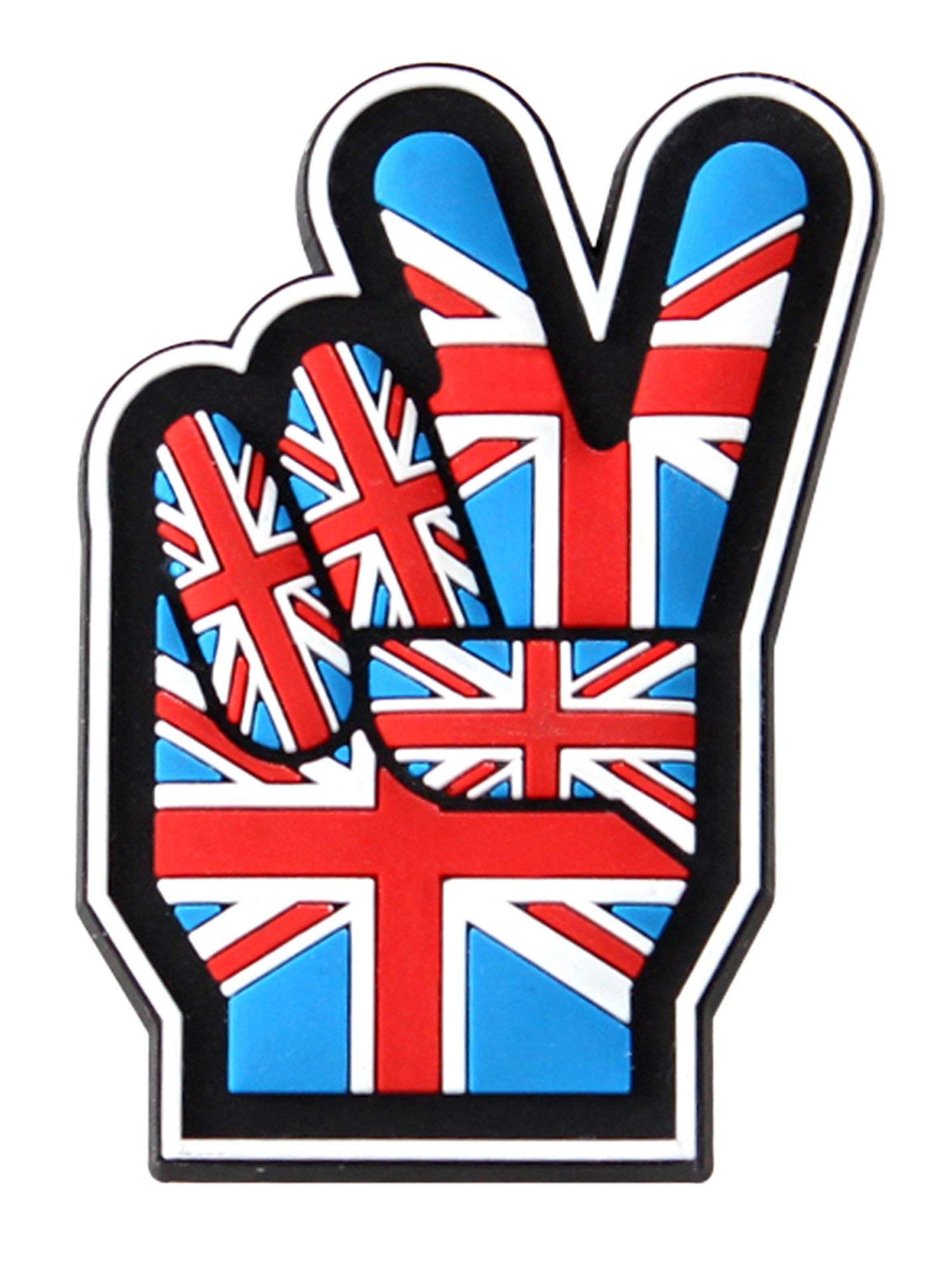 Must Have Souvenirs Victory Fingers British London Union Jack Pu Fridge Magnet (Victory Fingers)
