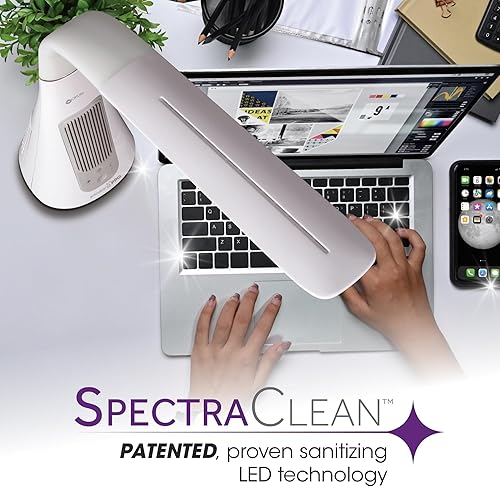 Miniatura 3 de OttLite Wellness Series SanitizingPro - Lámpara de escritorio LED y purificador de aire UV, 25 pulgadas de alto, color blanco