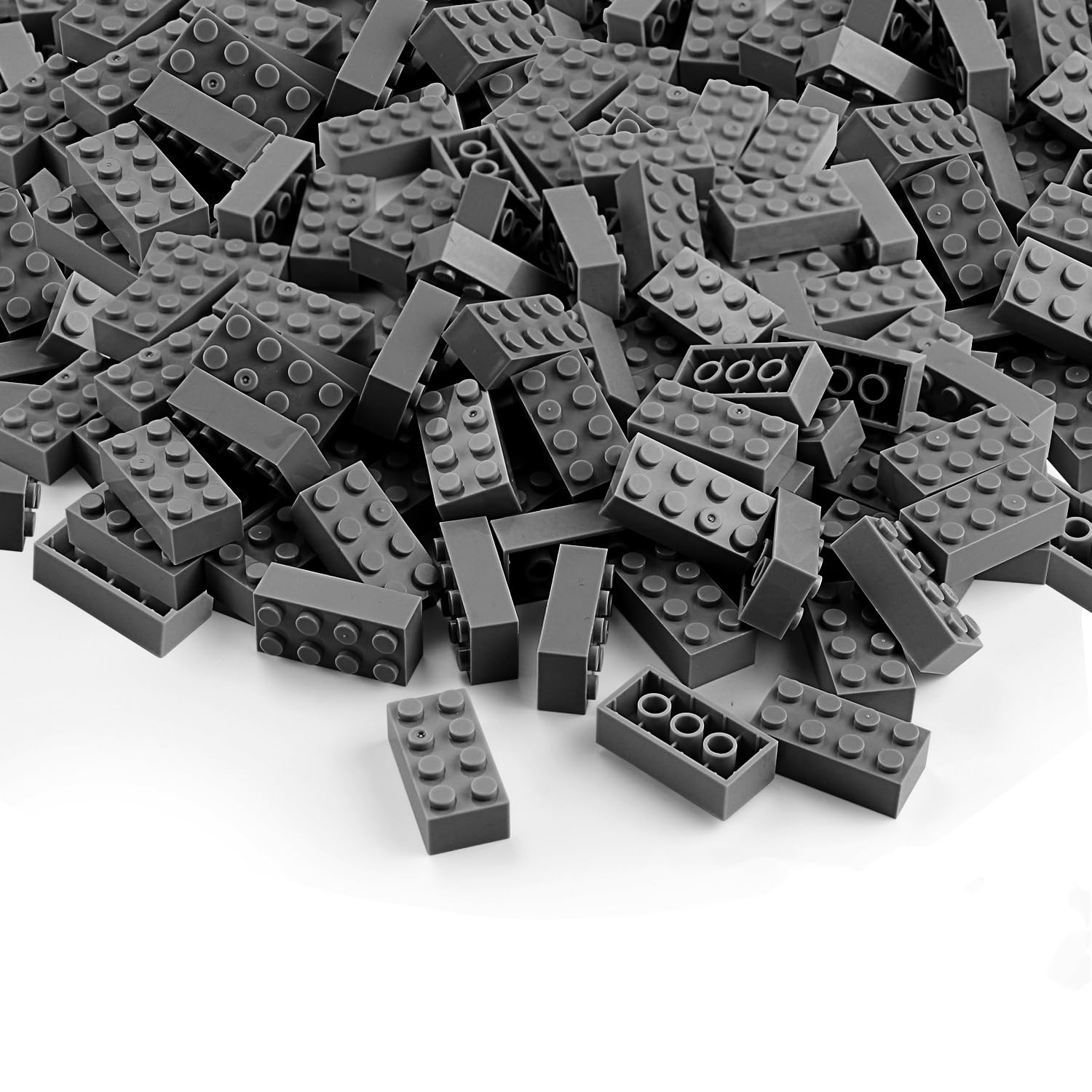 Dark Bluish Gray 2x4 Bricks 320 Pieces Grey Classic Building Blocks Creative Play Set Toy Accessories Compatible with Major Brick Brands (Gray deep)