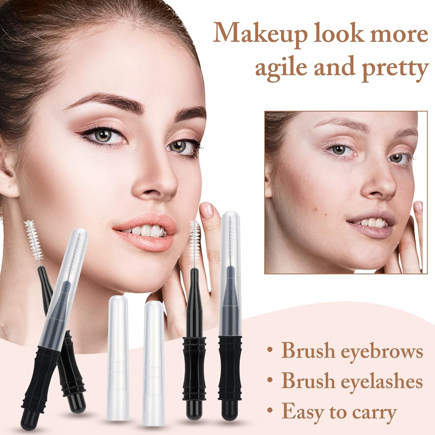 GSKQCRPR 60 Piece 360° Rotating Eyelash Brush Set Professional Mascara Wands for Extensions, Perming & Coloring - Image 3