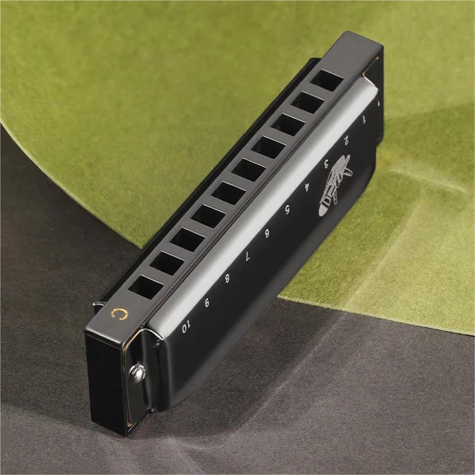 Armonica Blues Diatonica Per Principianti Tonalità Di Do 10 Fori Standard H(Black)