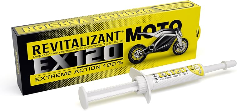 XADO Revitalizant EX120 بلسم للدراجات النارية ومعدات المحركات الصغيرة حزمة نفطة ، حقنة 4 مل - سائل واقي - إعادة بناء واستعادة الأجزاء المعدنية من ارتداء