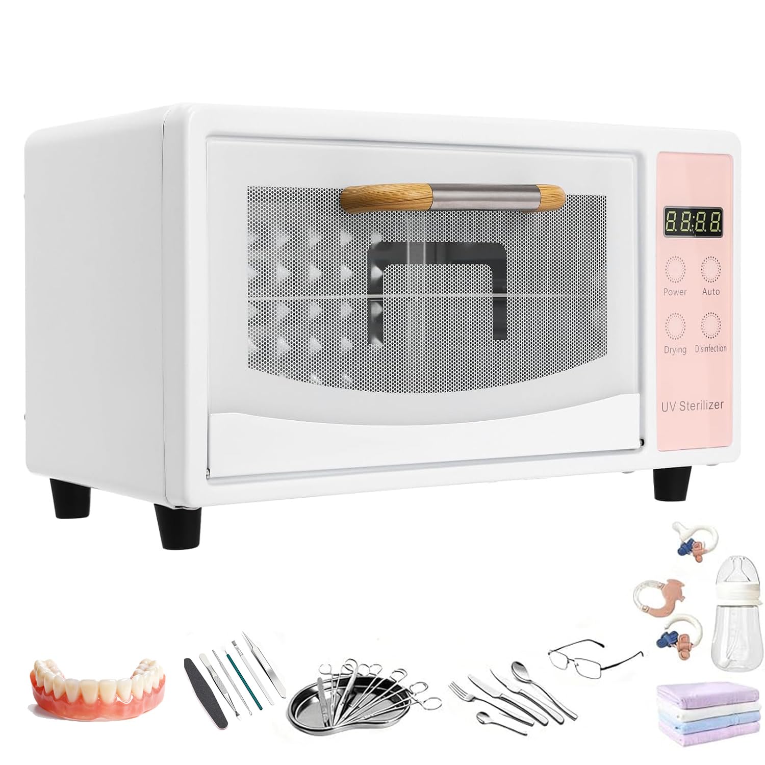 Armadietto sterilizzatore UV e asciugatrice, scatola di disinfezione ad alta temperatura per manicure, barbieri, spa, armadio multifunzionale per la pulizia (10L)