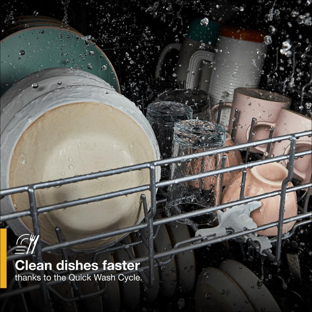 Whirlpool 24 Inch Fully Integrated Dishwasher with 14 Place Setting Capacity, 5 Wash Cycles, 55 dBA, Sani-Rinse, Quick Wash and Eco Series: Fingerprint Resistant Stainless Steel