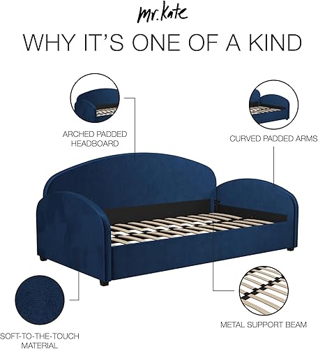 Miniatura 8 de Mr. Kate Marco tapizado Moon para sofá cama, individual, terciopelo gris claro