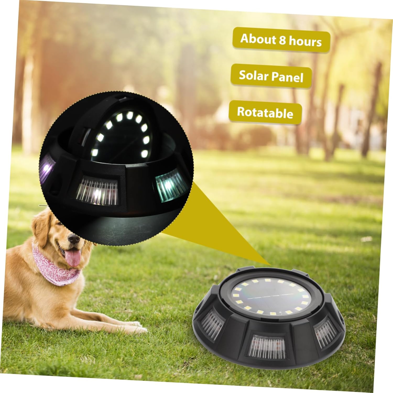 jojofuny 4pcs Solar Ground Lights In-ground Led Landscape Lights for Garden Pathway Outdoor Decor Color Changing Effects Easy to Install for Lawn and Ambiance