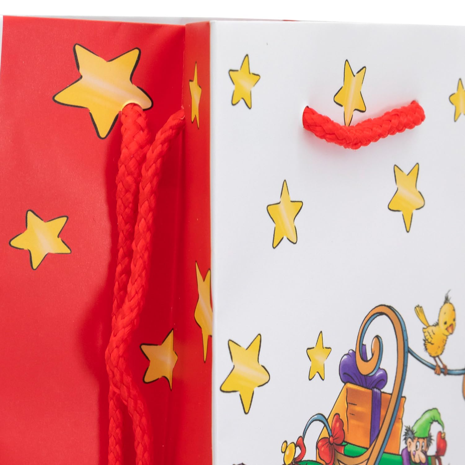 Idena 30346-12 - Torba na butelkę Santa, 12 sztuk, 12 x 36 x 9 cm, torby papierowe, torby na prezenty, torby świąteczne