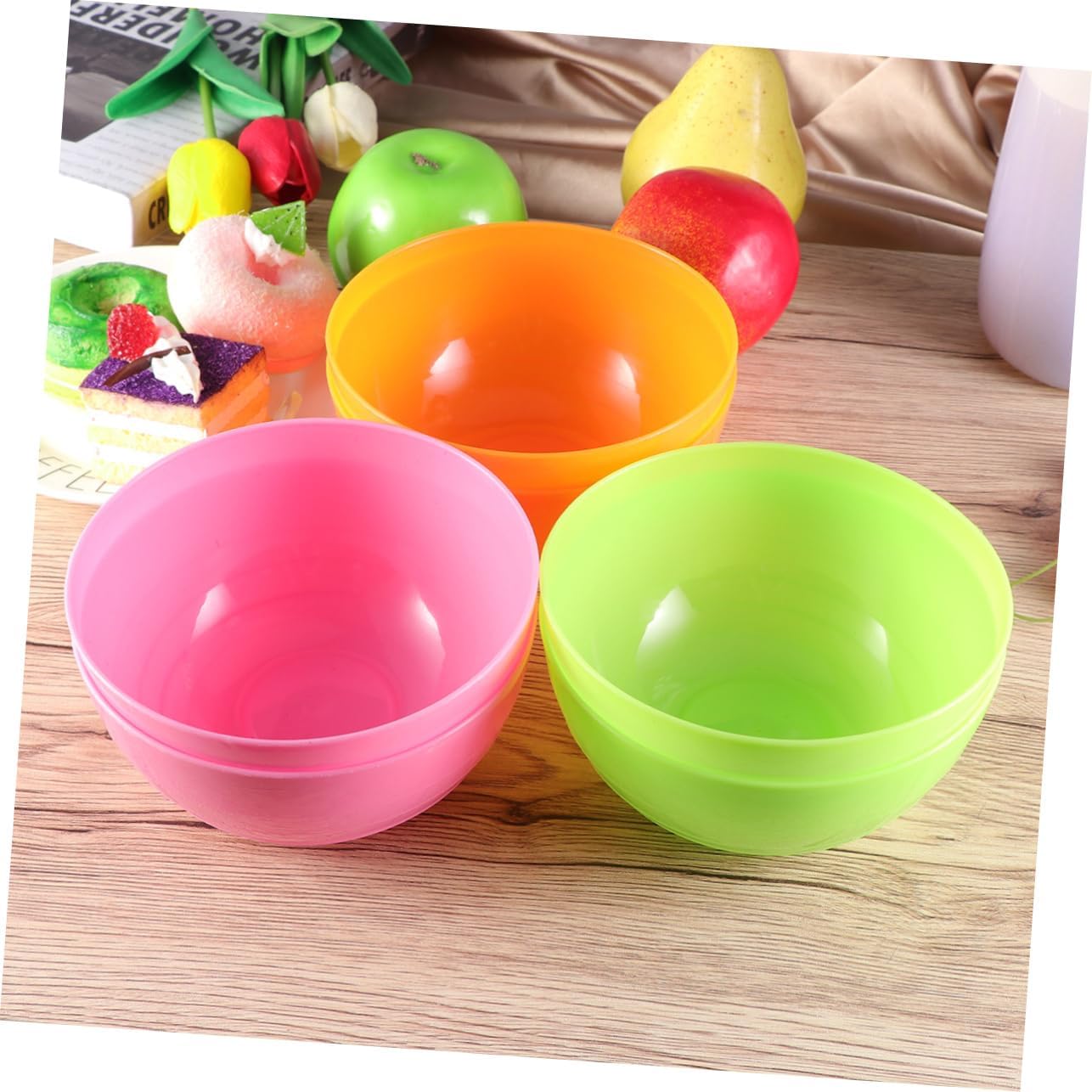 VALICLUD Party Serving Bowls 6 Pack Plastic Snack Bowl Reusable Unbreakable