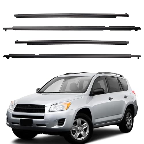 Dasbecan Weatherstrip Window Seal Car Window Moulding Trim 4pcs Compatible with Toyota Rav4 2009-2012 Replaces# 75710-0R020 75720-0R020 75730-0R020 75740-0R020
