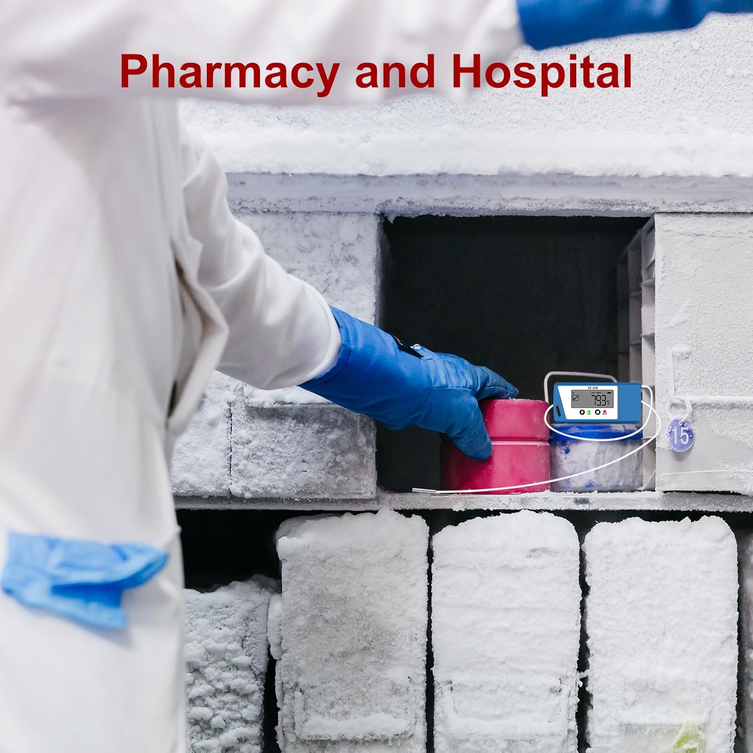 TE-04 ET Cold Chain Temperature Data Logger for Pharmacy Transport - Multi-Stop Logistics Logger with Pause & Resume, Dual Internal/External Sensors, Auto PDF/CSV, 240-Day Unlimited Recording